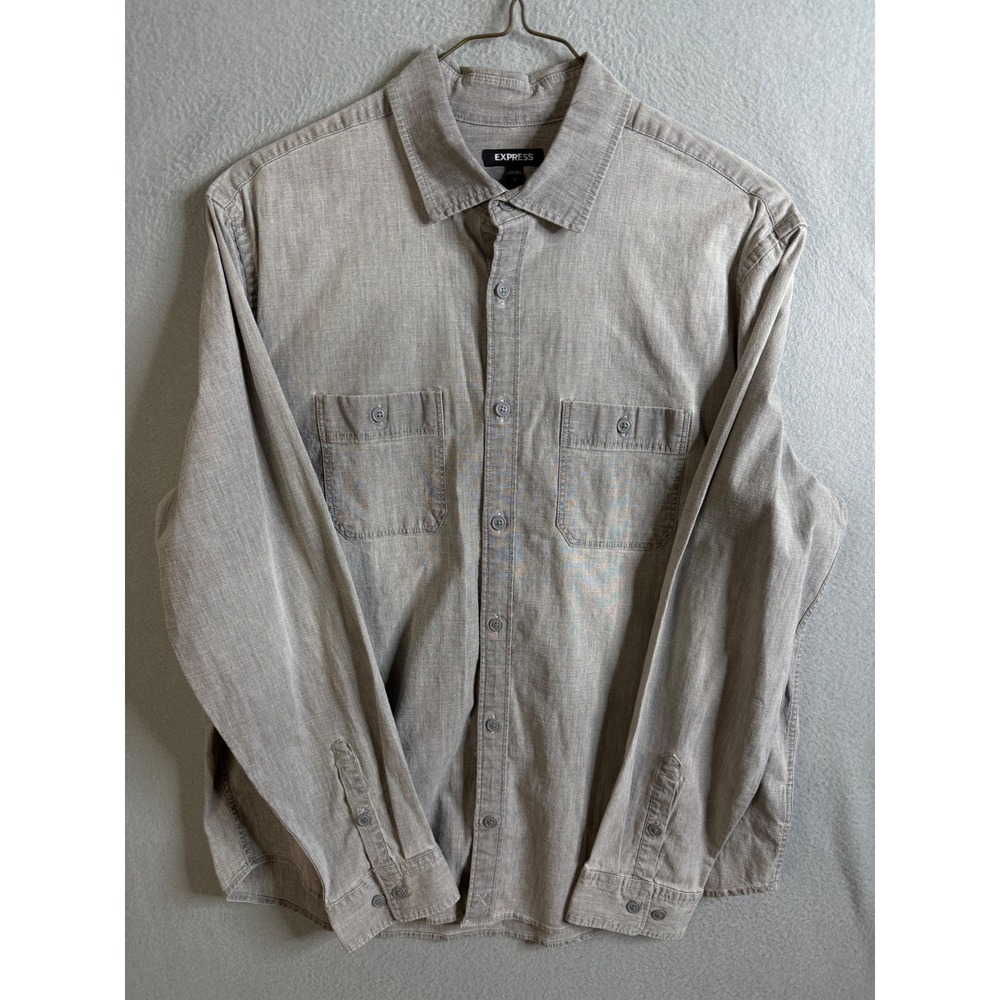 Express Button Up Men's Medium Long Sleeve Shirt Casual Two Pocket
